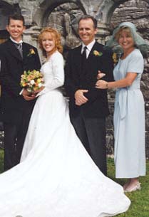 Craig, Nuala, Dennis and Linda, father and mother of bridegroom