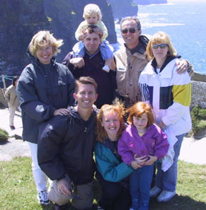 Den's brother and his wife, Phil and Barbara; their girls, Sarah, Kaitlyn with Craig, Nuala, Den, me before wedding.